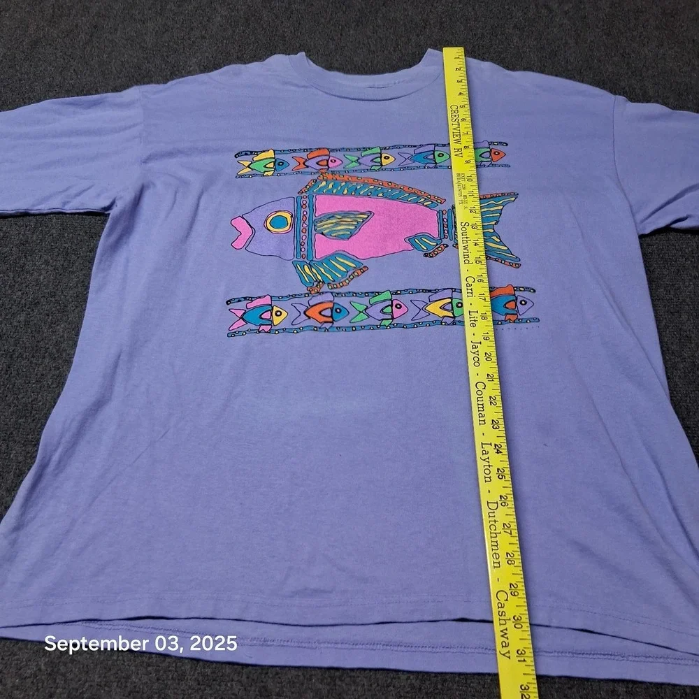 Vintage Panama Jack Florida Fish T Shirt Size XL‎ Blue Beach Surf